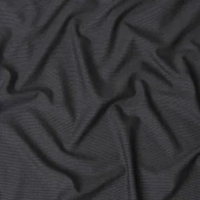 Dark charcoal grey Premium pure English super 120's all wool suiting fabric with grey stripe design-D14823