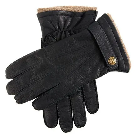 DENTS Gloucester Cashmere-Lined Deerskin Leather Gloves with Cashmere Cuffs - Mens - Navy