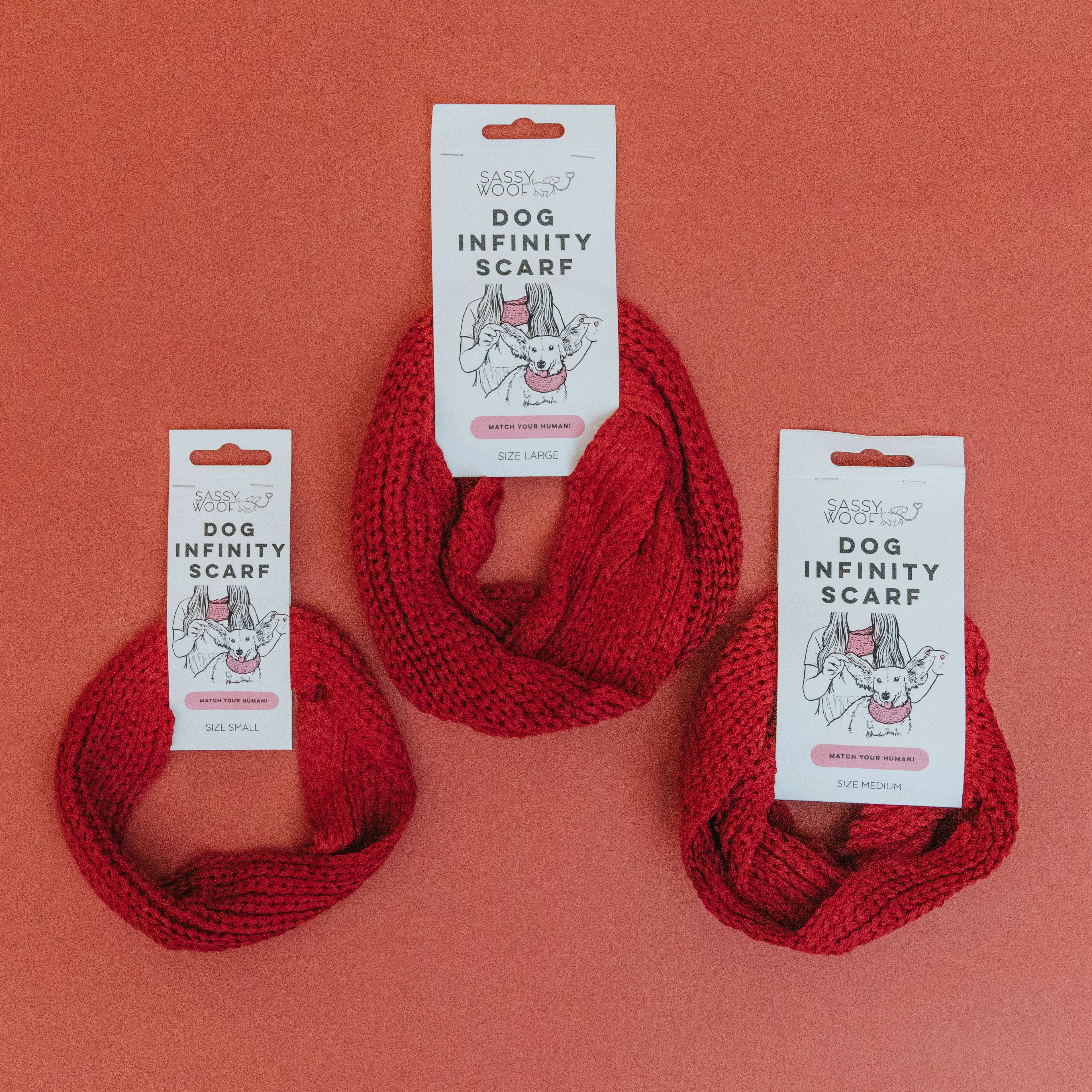 Dog Infinity Scarf - Red