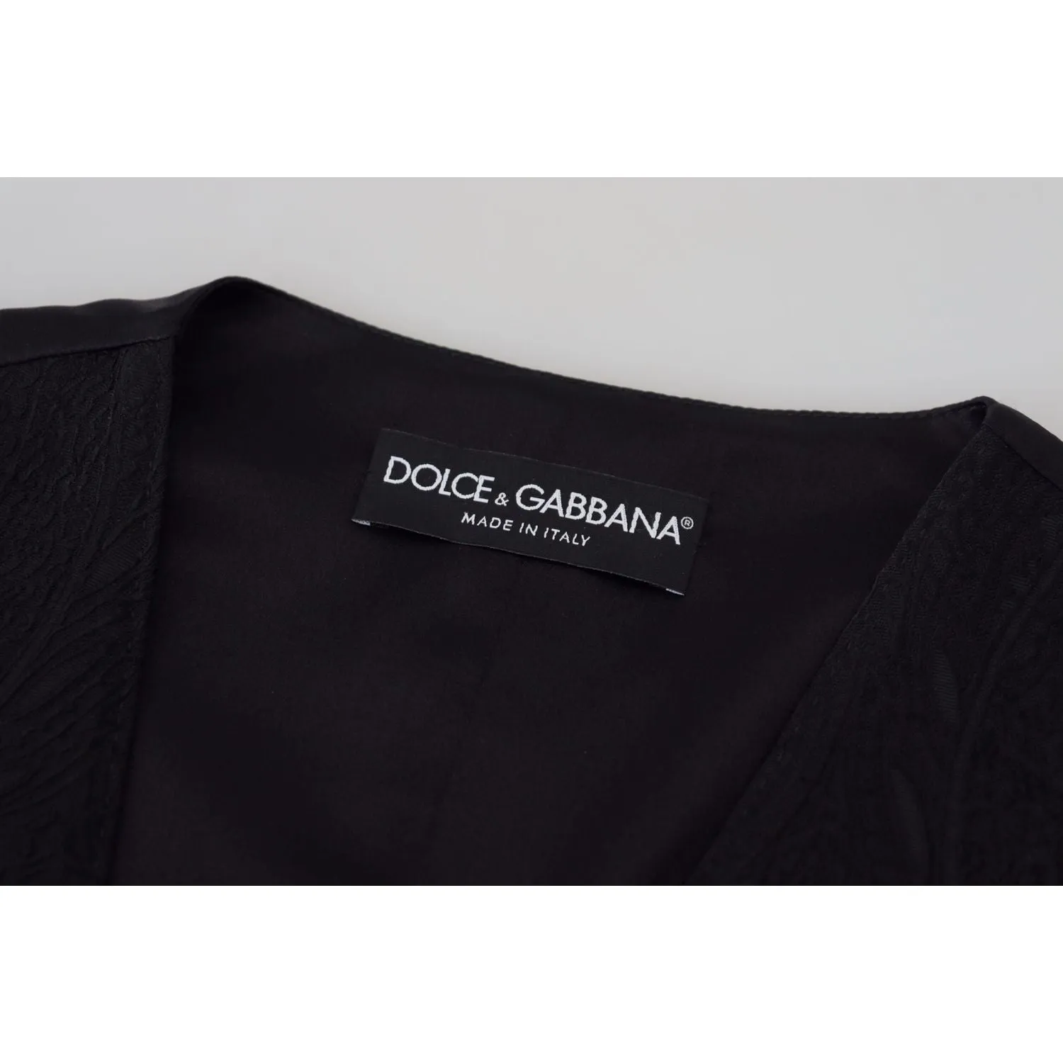 Dolce & Gabbana Elegant Black Silk Blend Waistcoat Vest