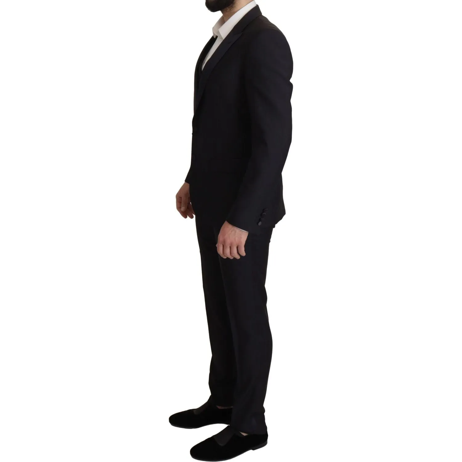 Dolce & Gabbana Elegant Black Three-Piece Wool Blend Suit