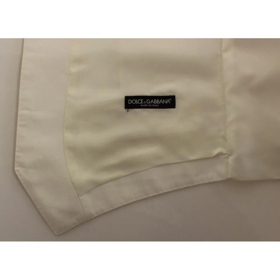 Dolce & Gabbana Elegant White Cotton Silk Dress Vest