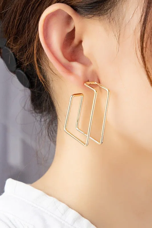 Double Layer Trapezoid Earrings