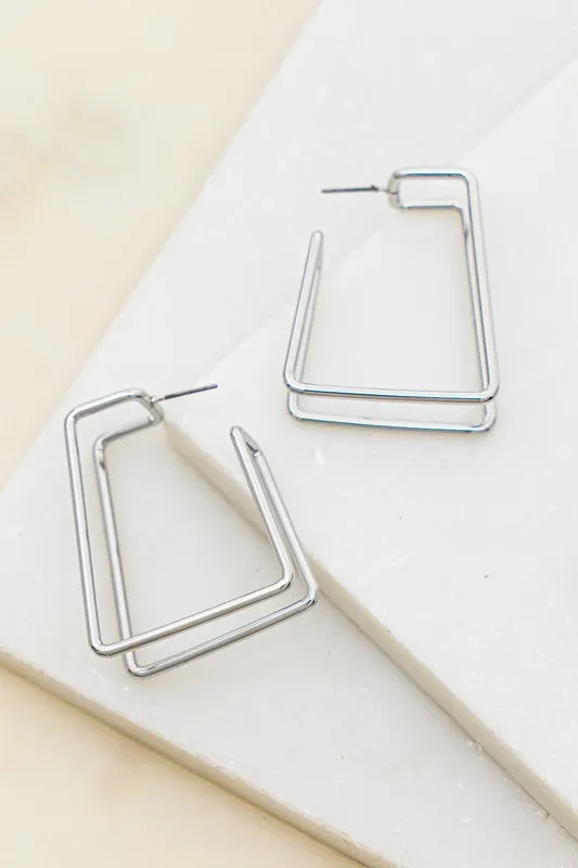 Double Layer Trapezoid Earrings