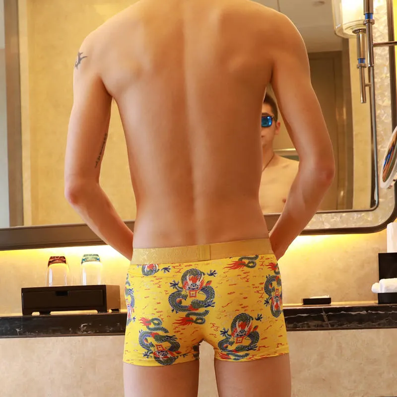 Dragon Printed Breathable Cotton Boxer