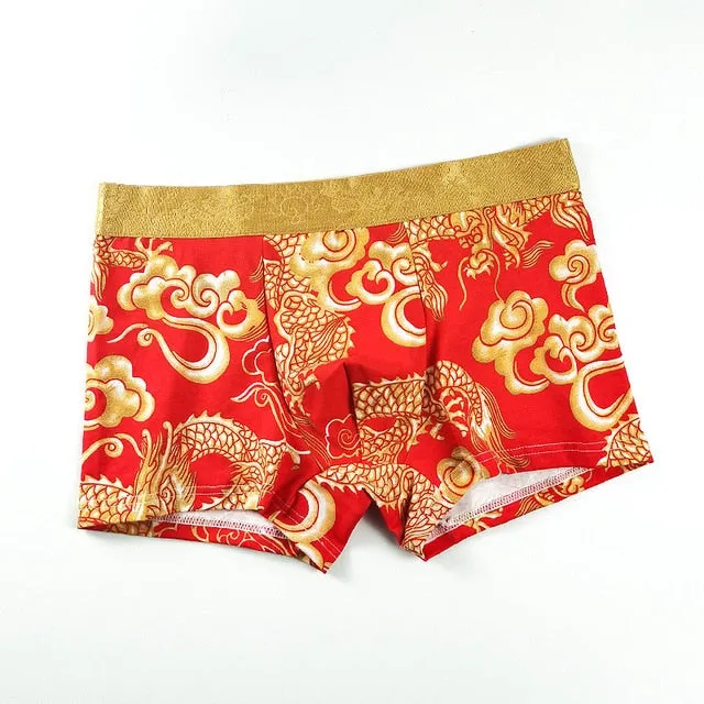 Dragon Printed Breathable Cotton Boxer