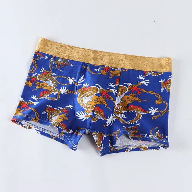 Dragon Printed Breathable Cotton Boxer