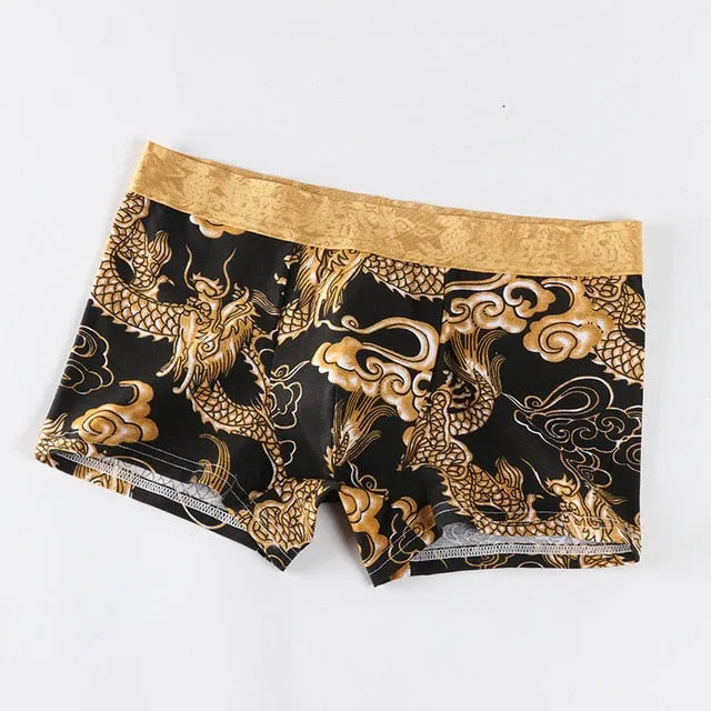 Dragon Printed Breathable Cotton Boxer