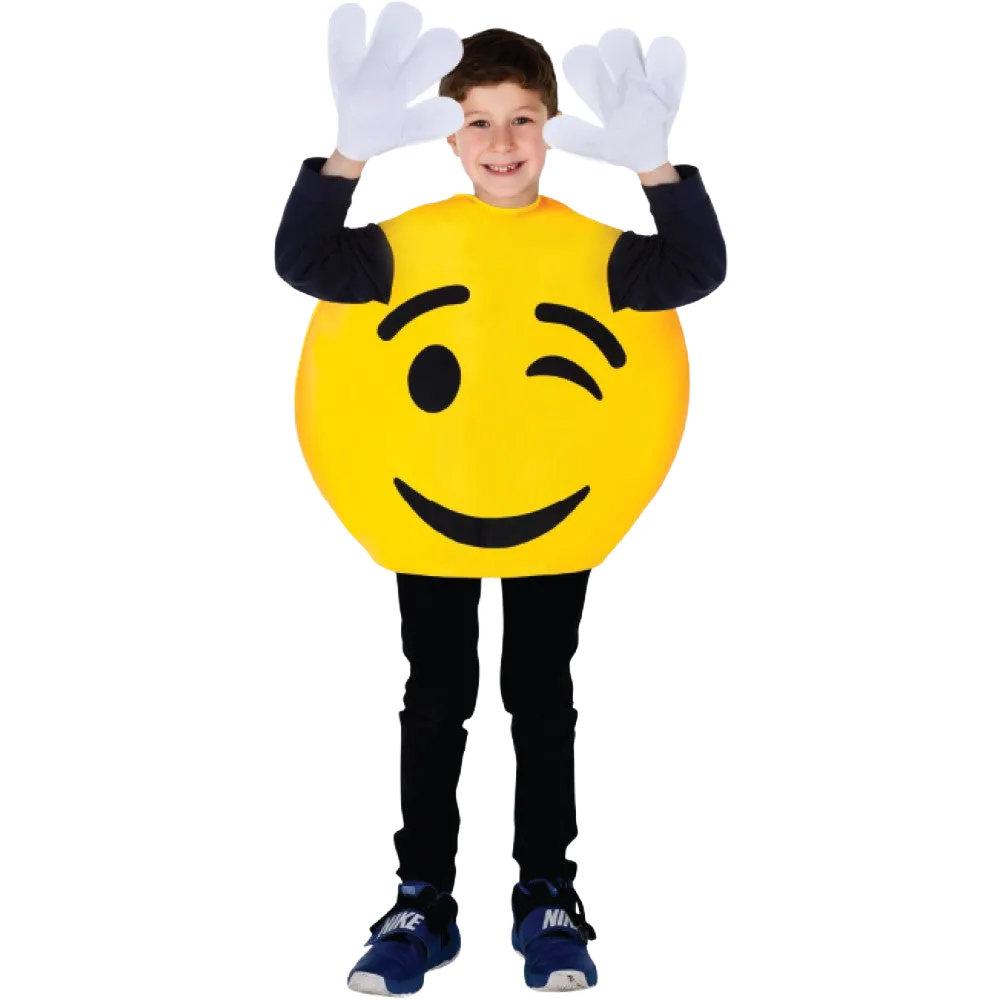 Emoji Wink Smiley Costume - Kids