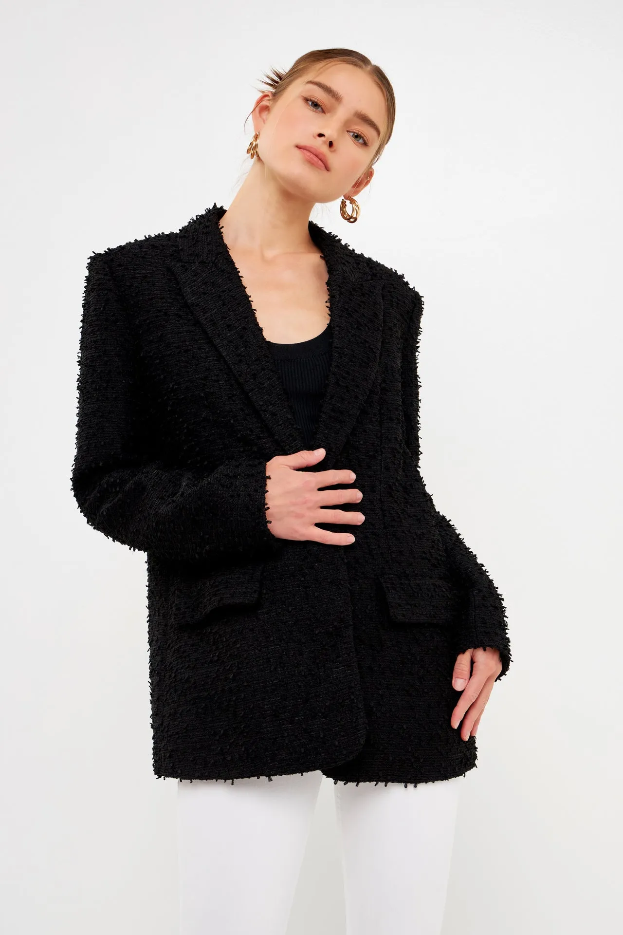 Endless Rose - Tweed Boyfriend Blazer