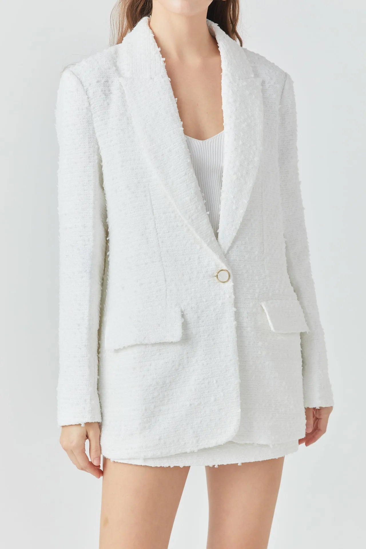 Endless Rose - Tweed Boyfriend Blazer