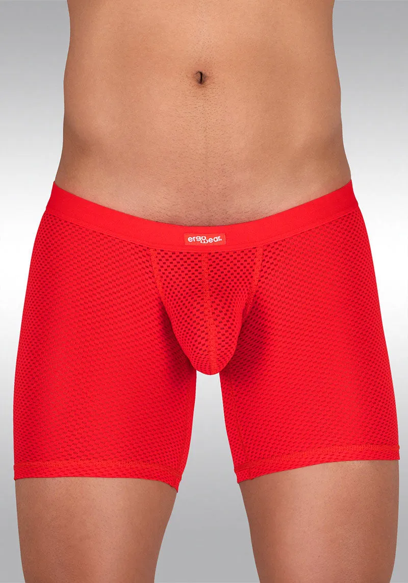 Ergowear SLK Mesh Midcut Long Boxer Brief Underwear Red EW1083 EMSP3RD Size M