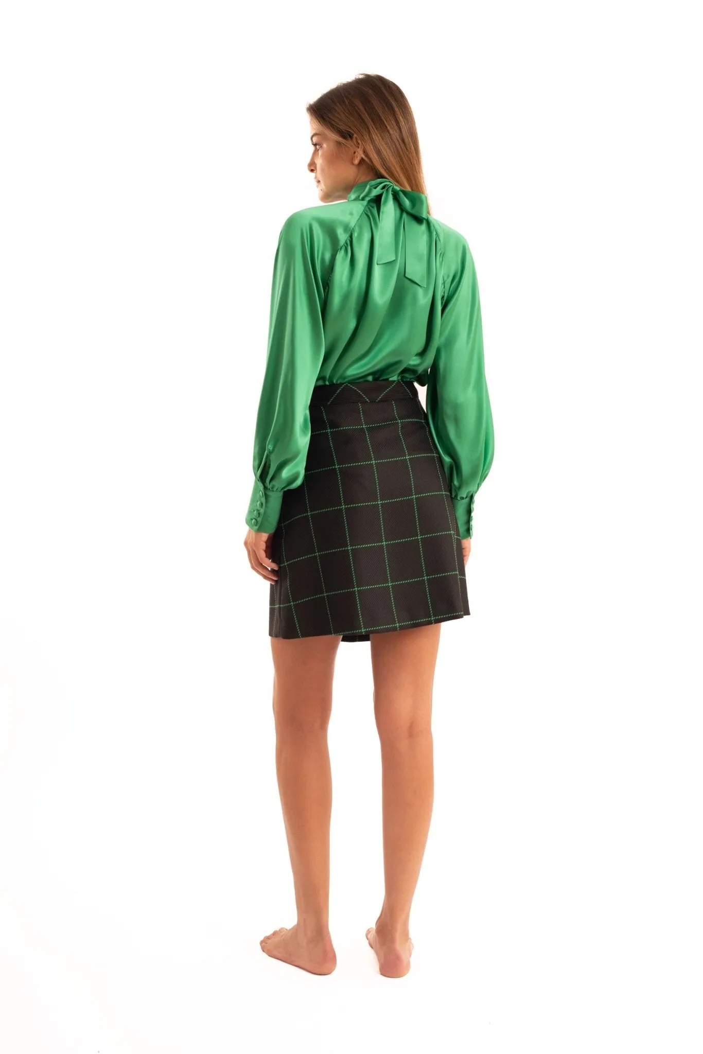 Evasée Plaid Skirt