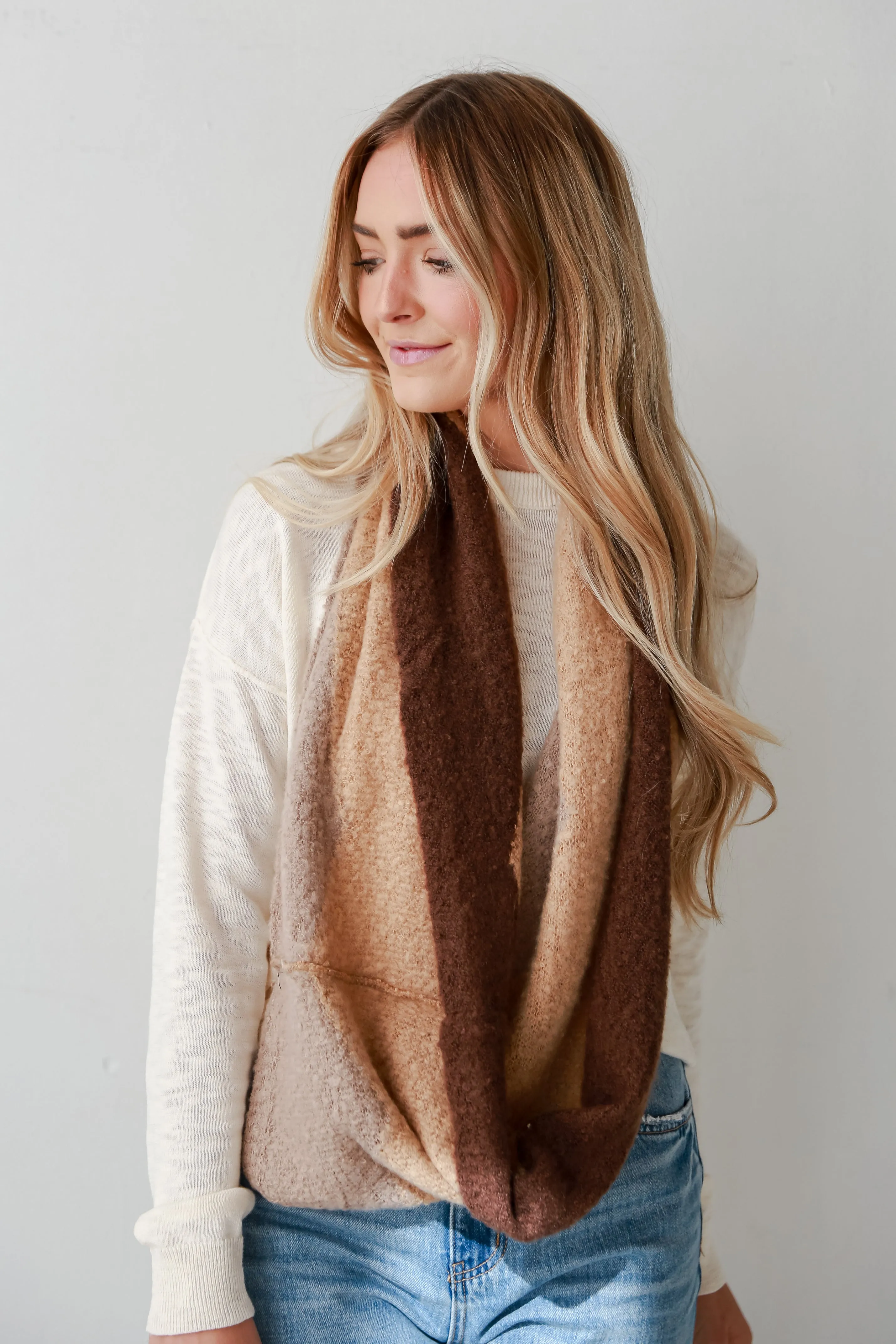 FINAL SALE - Cuddly Love Brown Infinity Scarf - DOORBUSTER