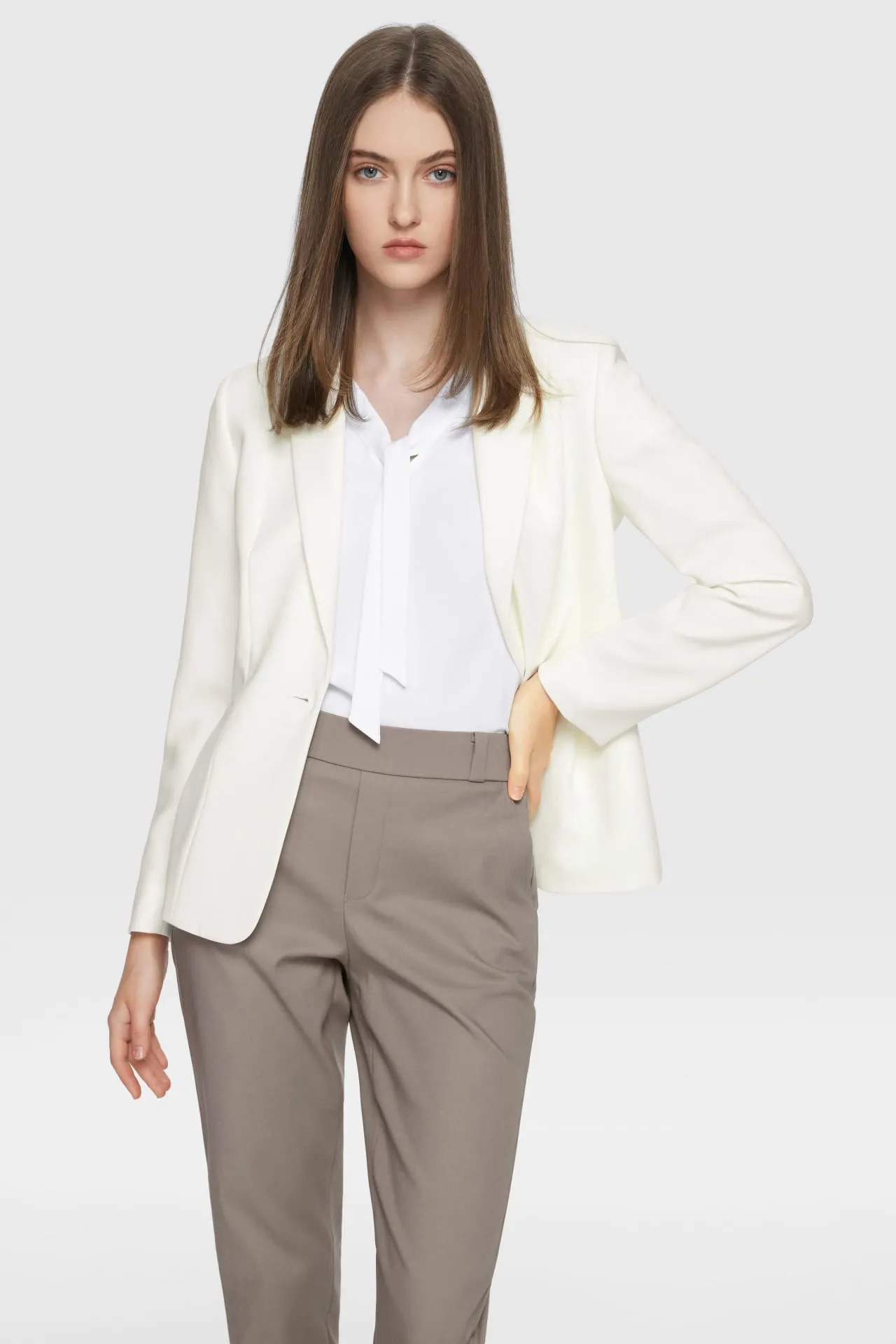 Flexi Crepe Suit Blazer with Scarf