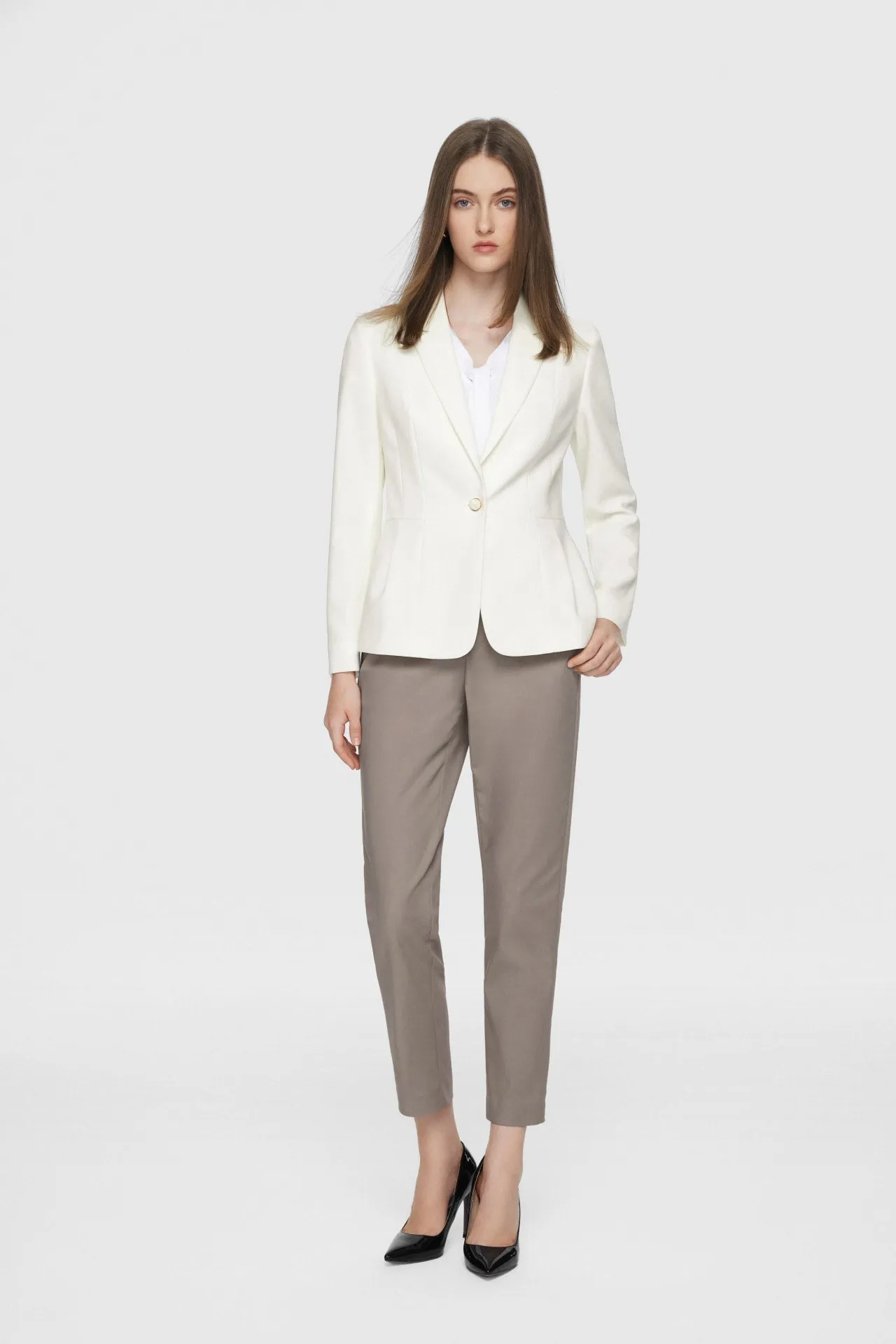 Flexi Crepe Suit Blazer with Scarf