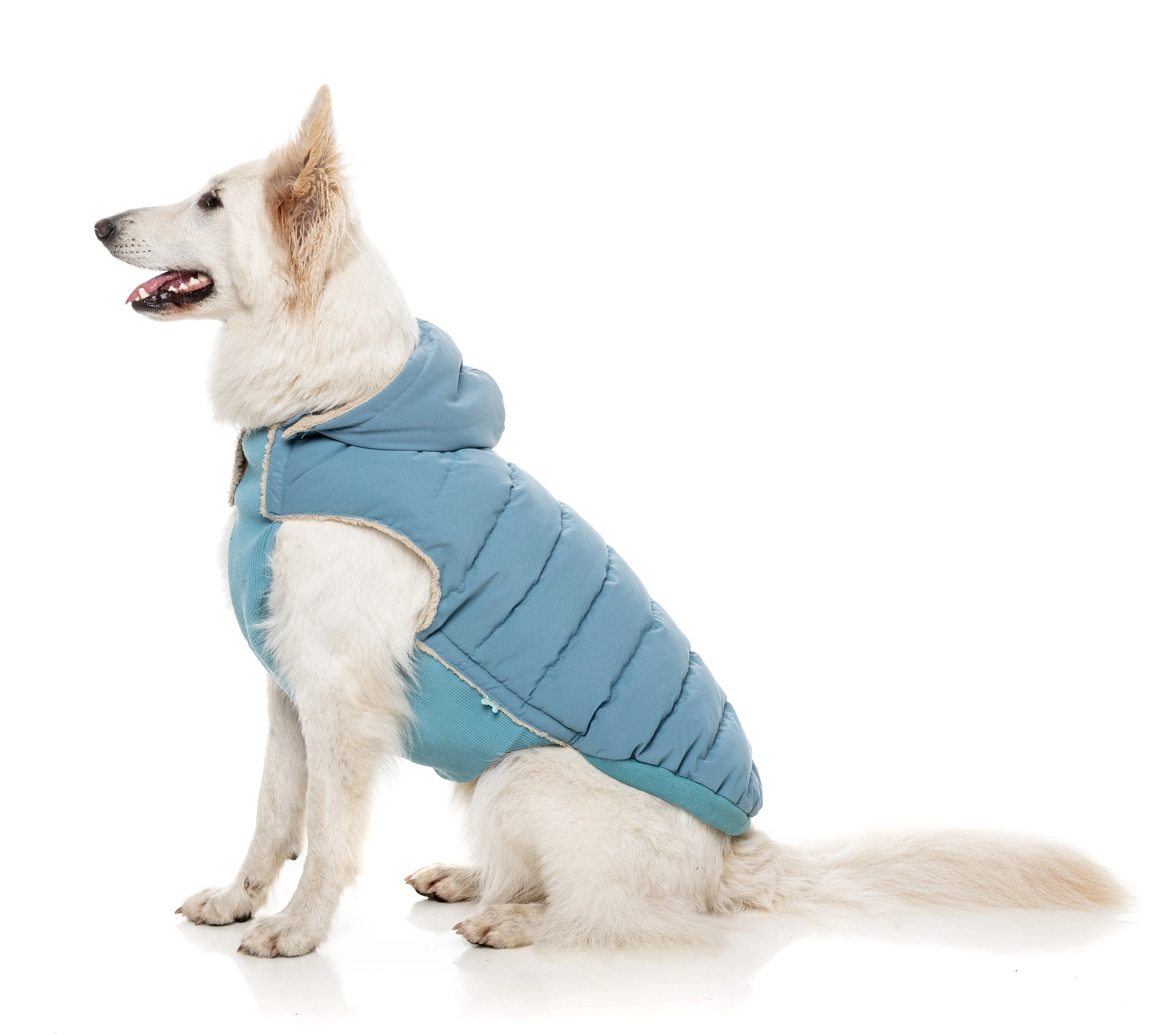 FuzzYard Essential Puffer Dog Jacket Blue