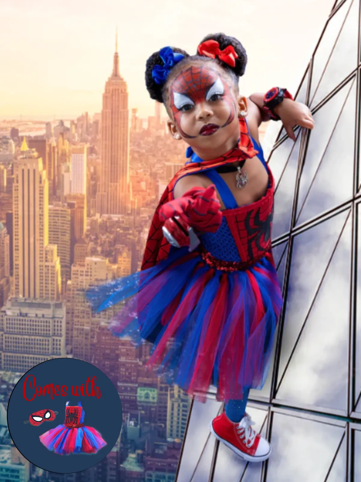 Girls Amazing Spider-Girl Inspired Tutu Costume Dress