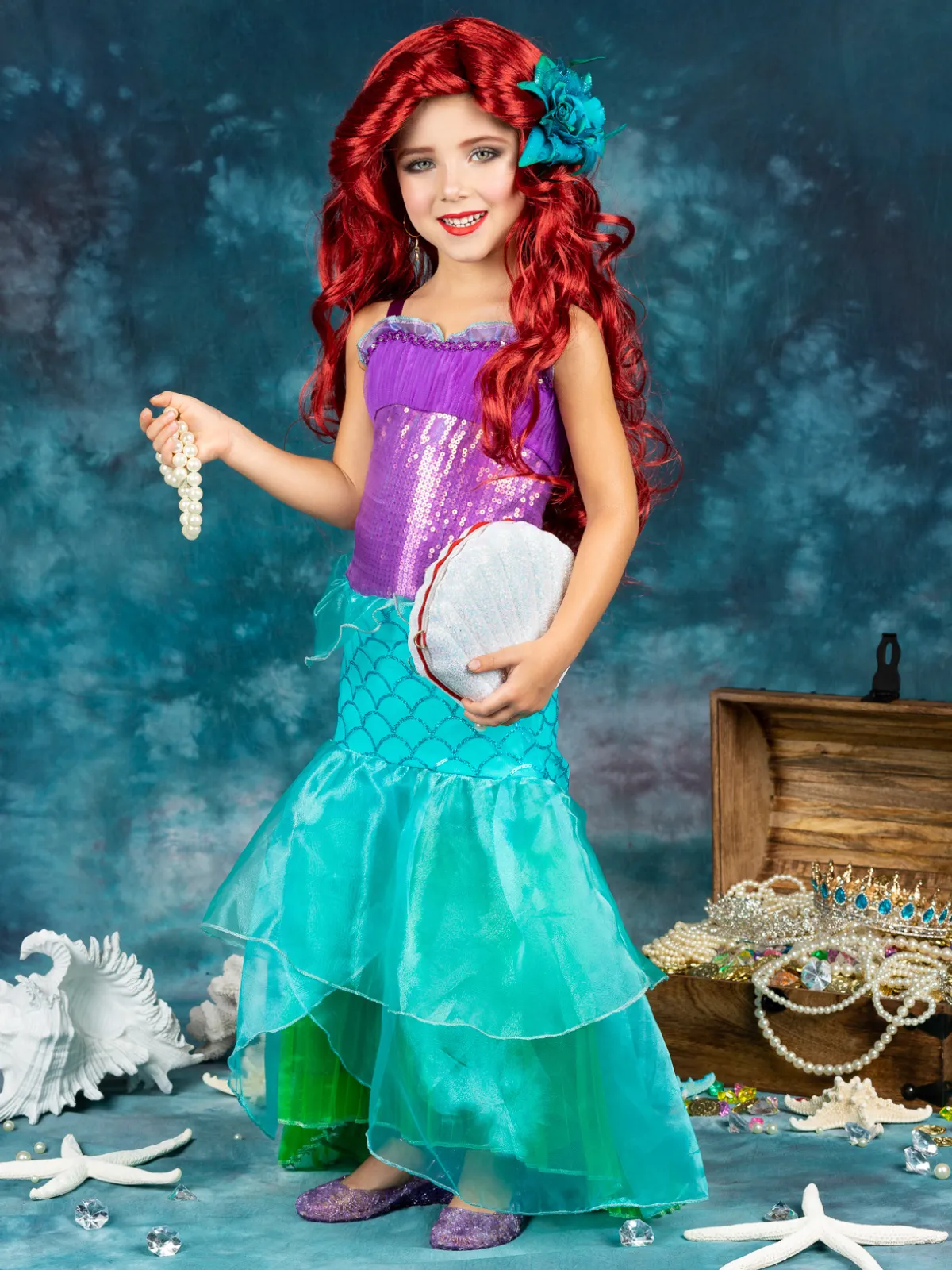 Girls Little Mermaid Inspired Princess Costume Dress