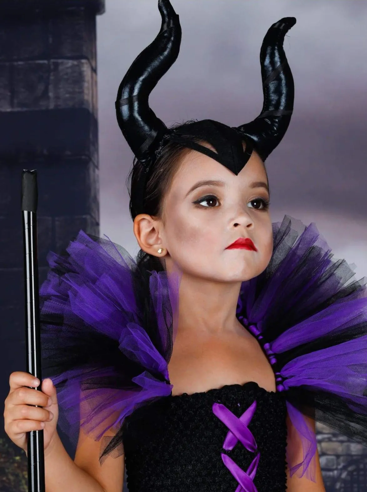 Girls Maleficent Inspired Tutu Costume Dress