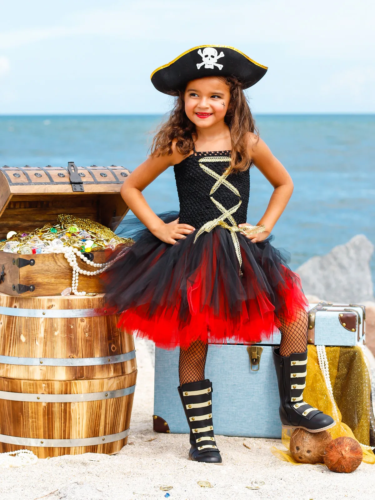 Girls Pirate Captain Tutu Costume Dress