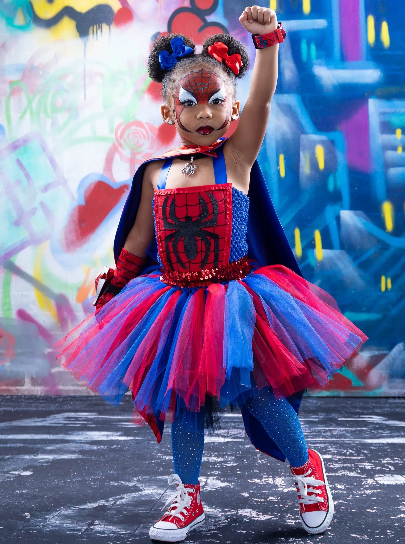 Girls Spider Superhero Tutu Costume Dress