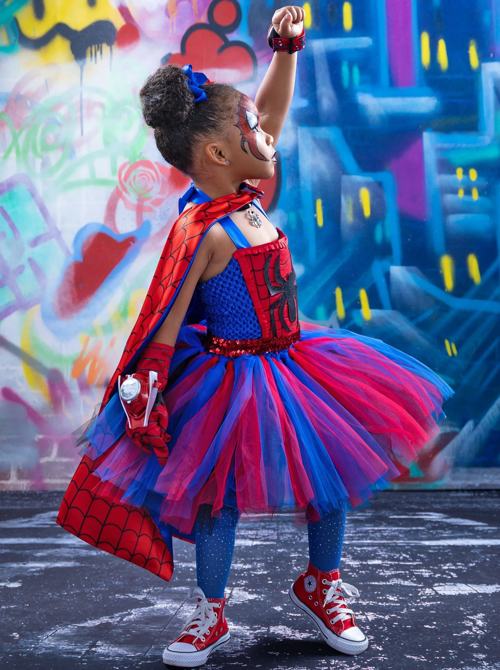 Girls Spider Superhero Tutu Costume Dress