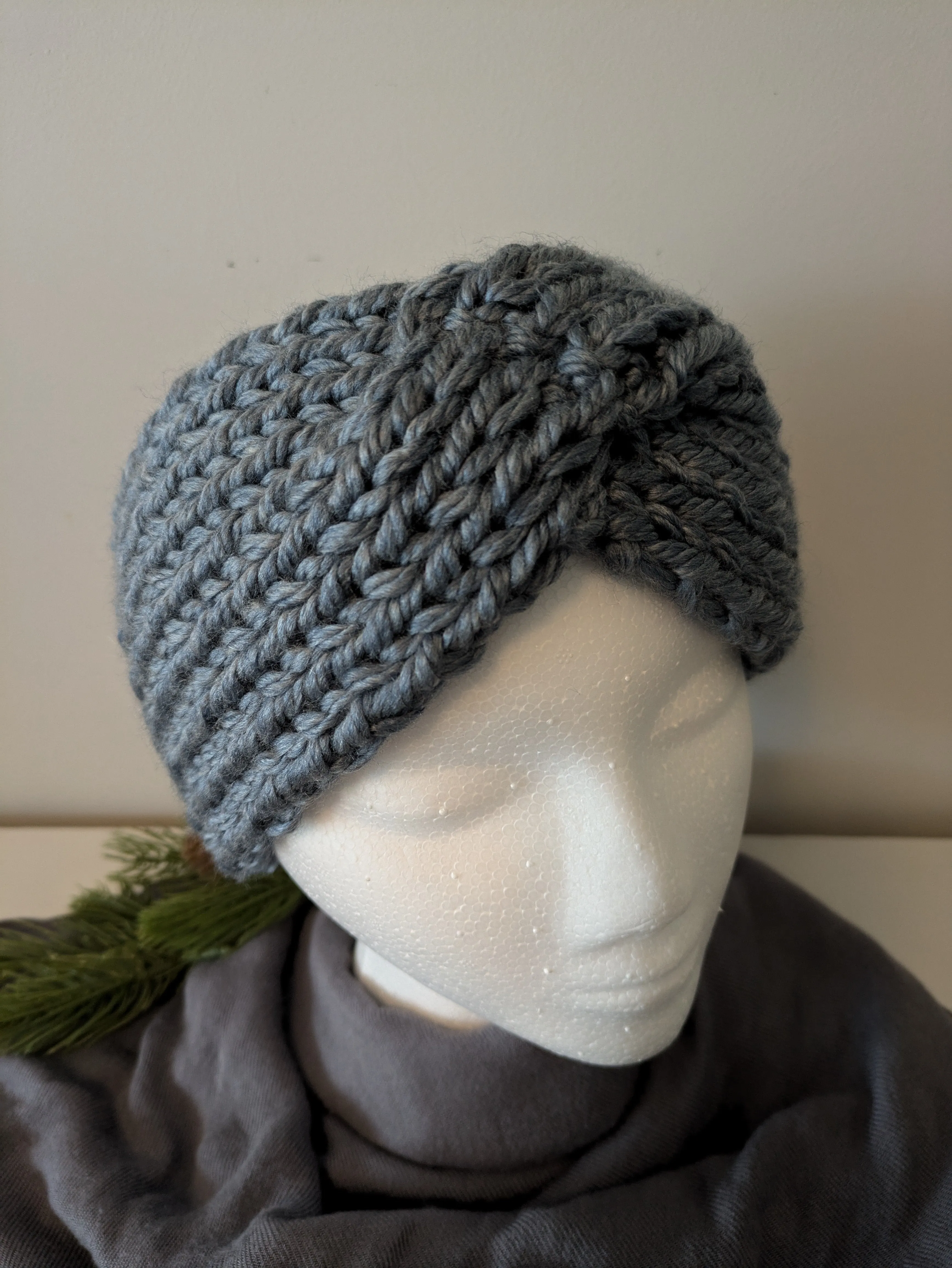 Headband Earwarmer - Twist style - Color: November Periwinkle