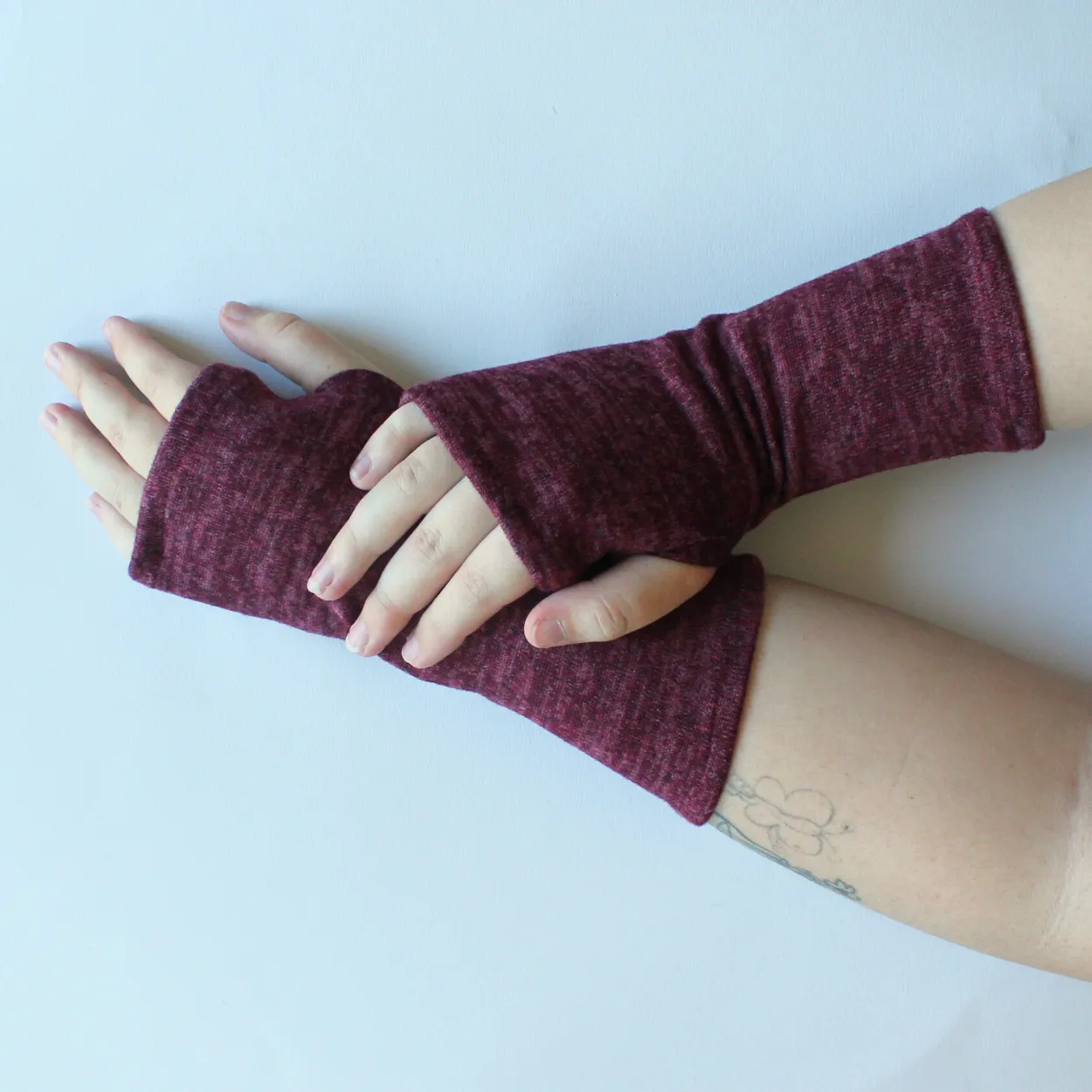 Heather Jersey Fingerless Gloves