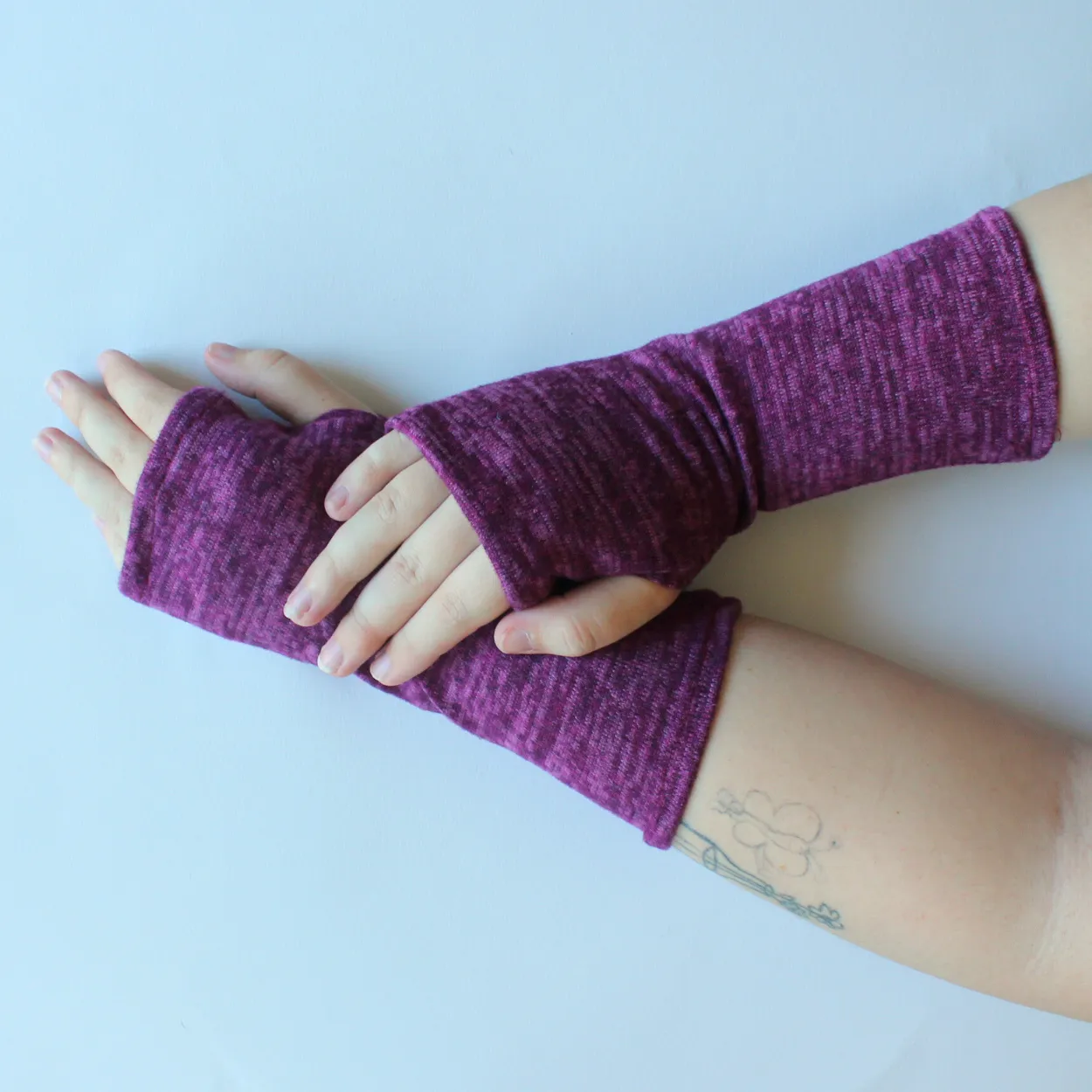 Heather Jersey Fingerless Gloves