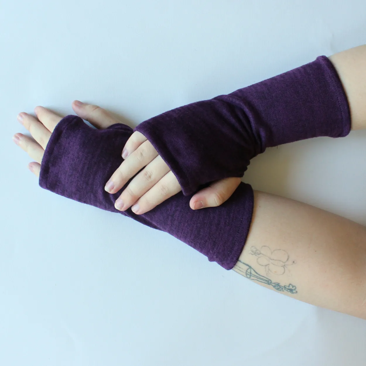 Heather Jersey Fingerless Gloves