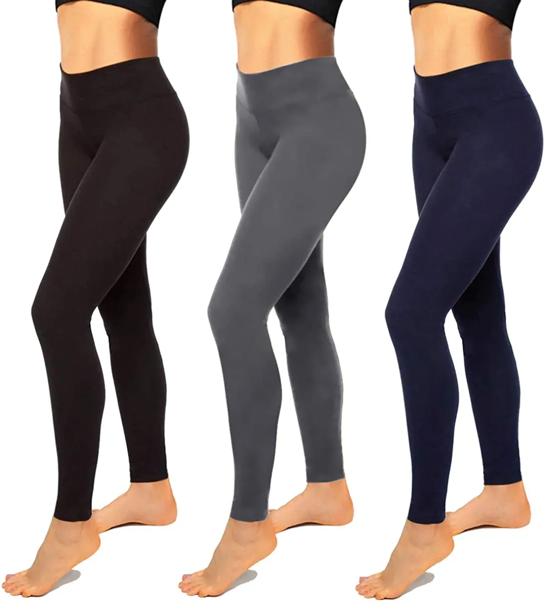 High Waisted Leggings for Women-Womens Black Seamless Workout Leggings Running Tummy Control Yoga Pants Reg&Plus Size