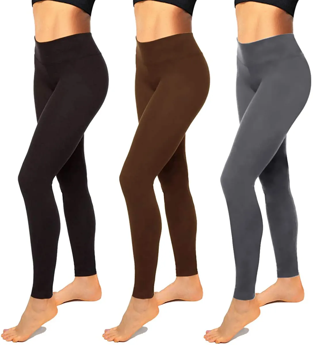 High Waisted Leggings for Women-Womens Black Seamless Workout Leggings Running Tummy Control Yoga Pants Reg&Plus Size