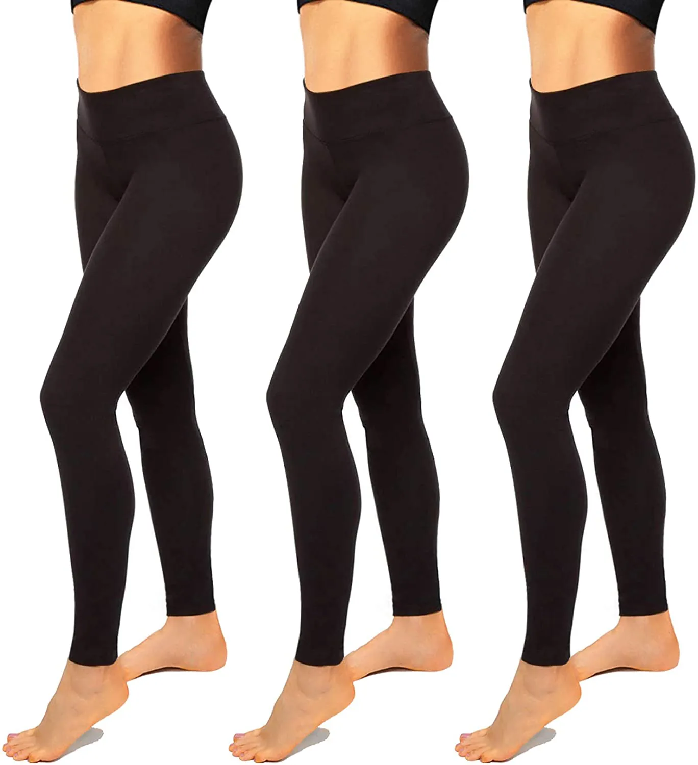 High Waisted Leggings for Women-Womens Black Seamless Workout Leggings Running Tummy Control Yoga Pants Reg&Plus Size