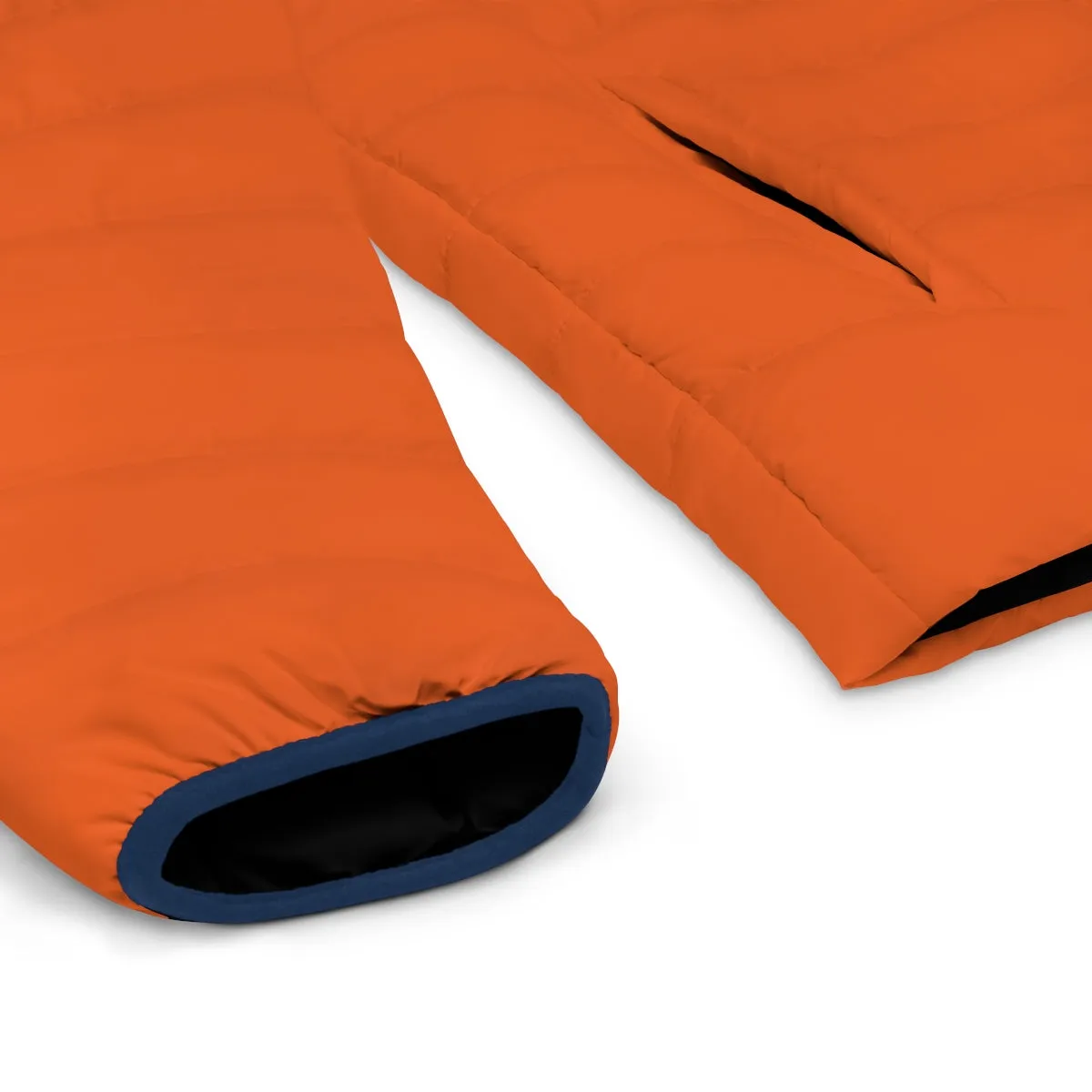 Hot Orange Color Men's Jacket, Best Men's Puffer Jacket