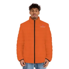 Hot Orange Color Men's Jacket, Best Men's Puffer Jacket