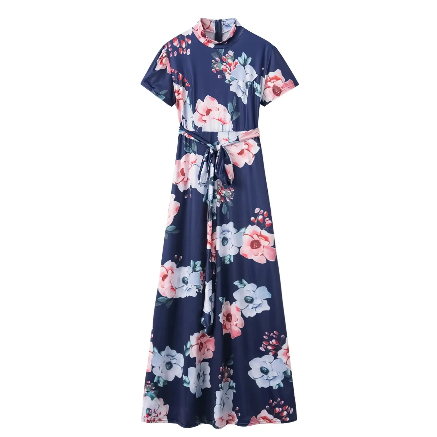 Hot Selling European and American Spring/summer Casual Printed Strappy Long Dresses for Women's Clothing