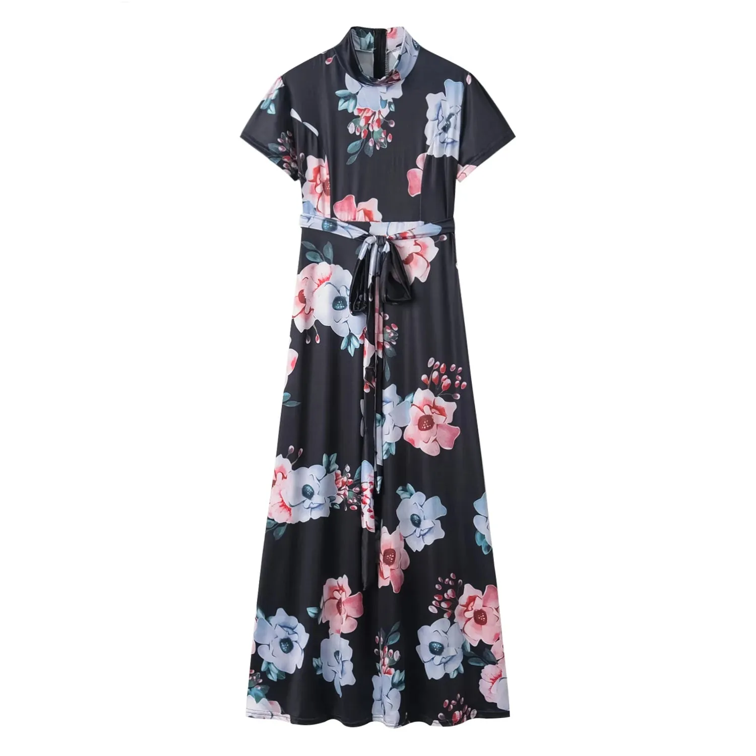 Hot Selling European and American Spring/summer Casual Printed Strappy Long Dresses for Women's Clothing