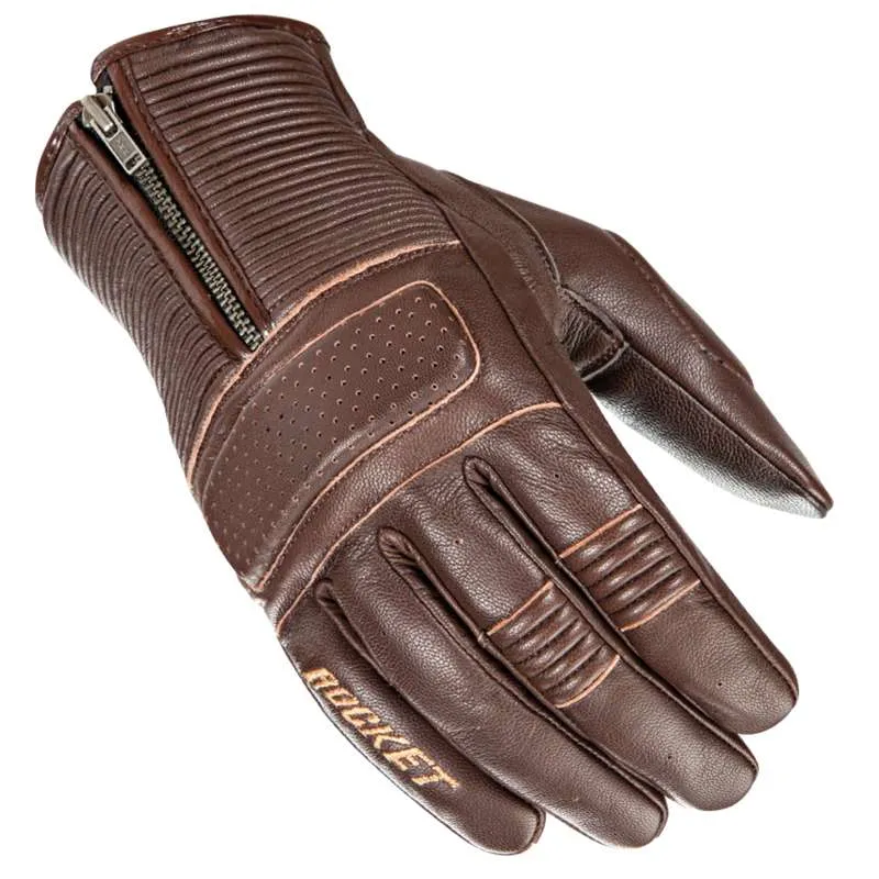 Joe Rocket Cafe Racer Mens Leather Gloves Brown