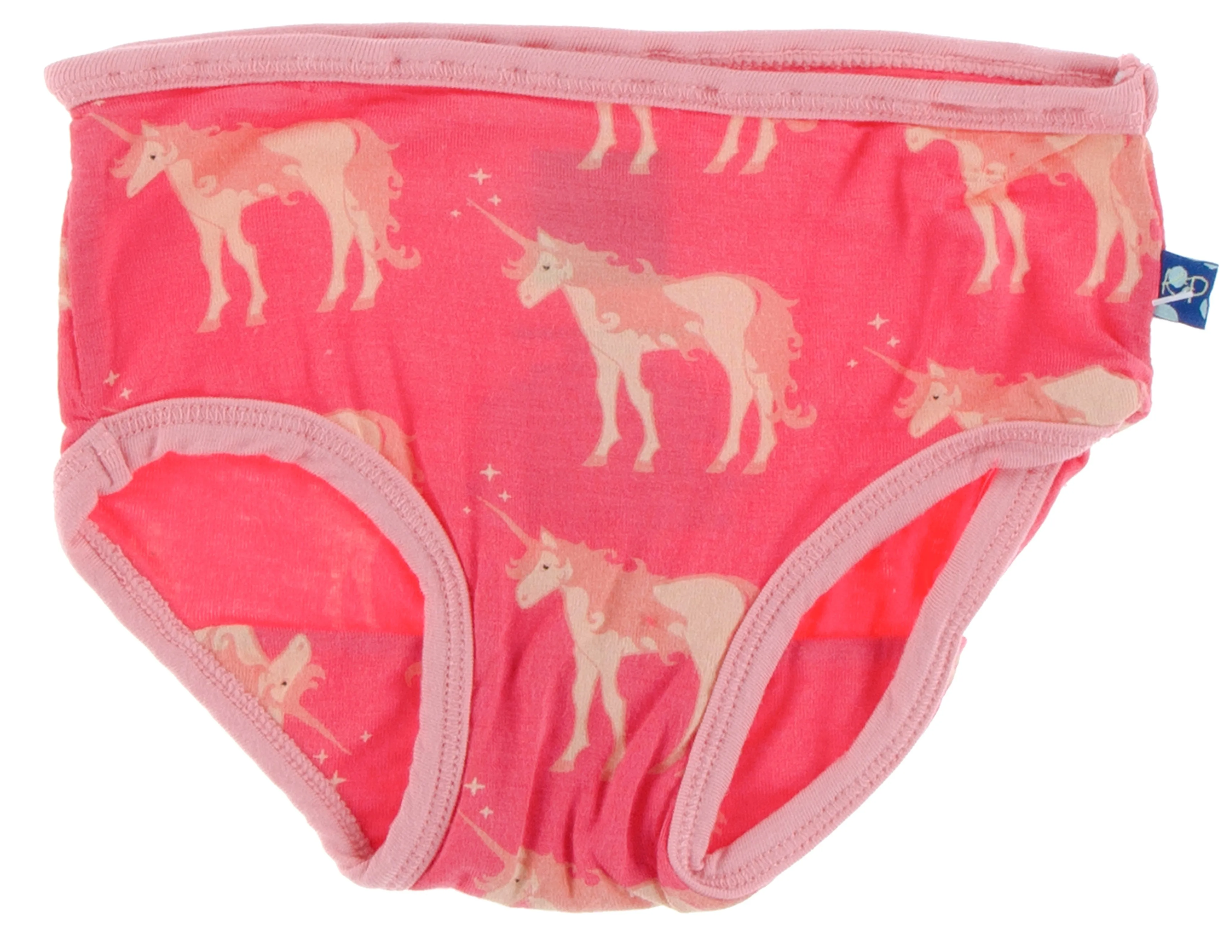 KicKee Pants Iridescent Mermaid Scales & Red Ginger Unicorns Girls Underwear Set