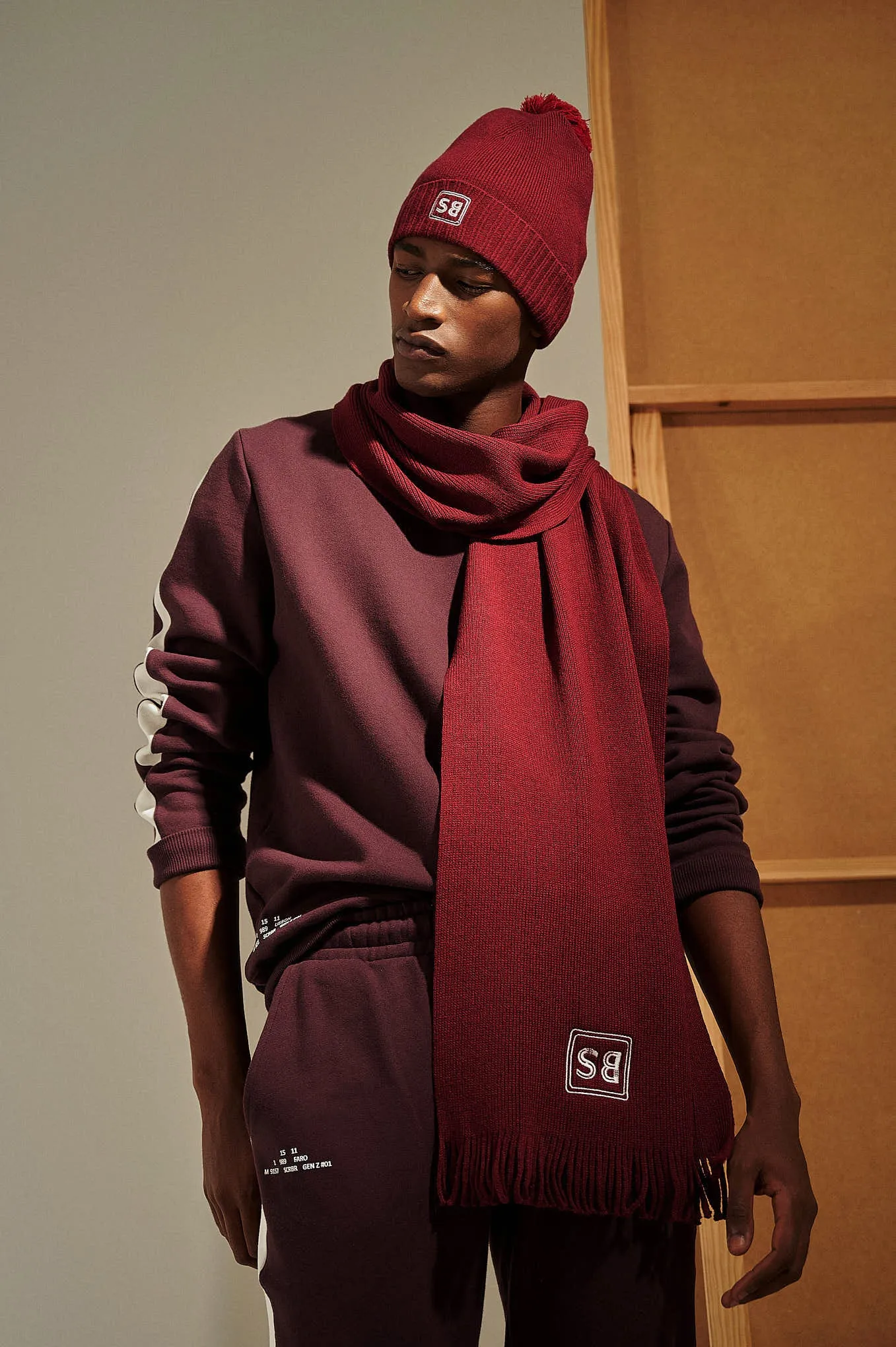 Knitted scarf with logo from GEN Z capsule collection