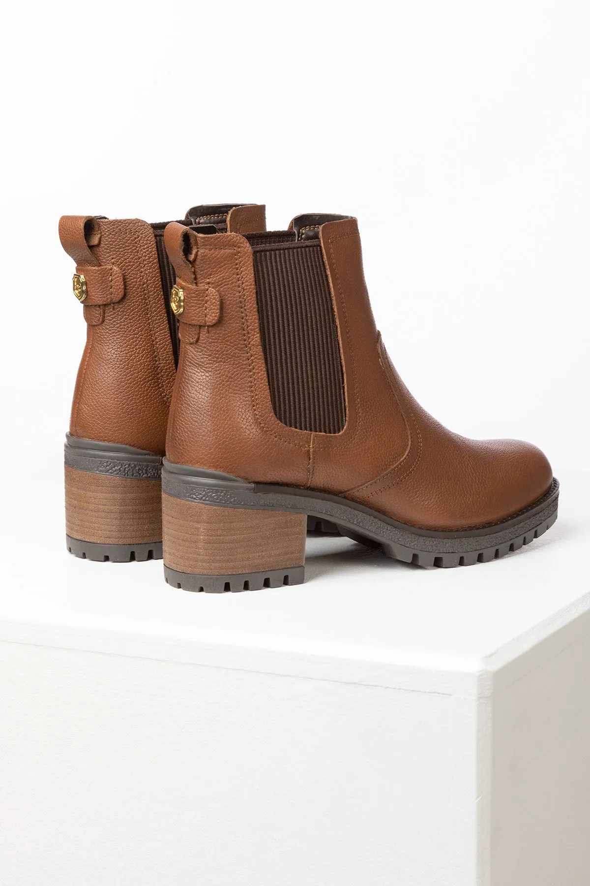 Ladies Heeled Leather Chelsea Boots - Welburn