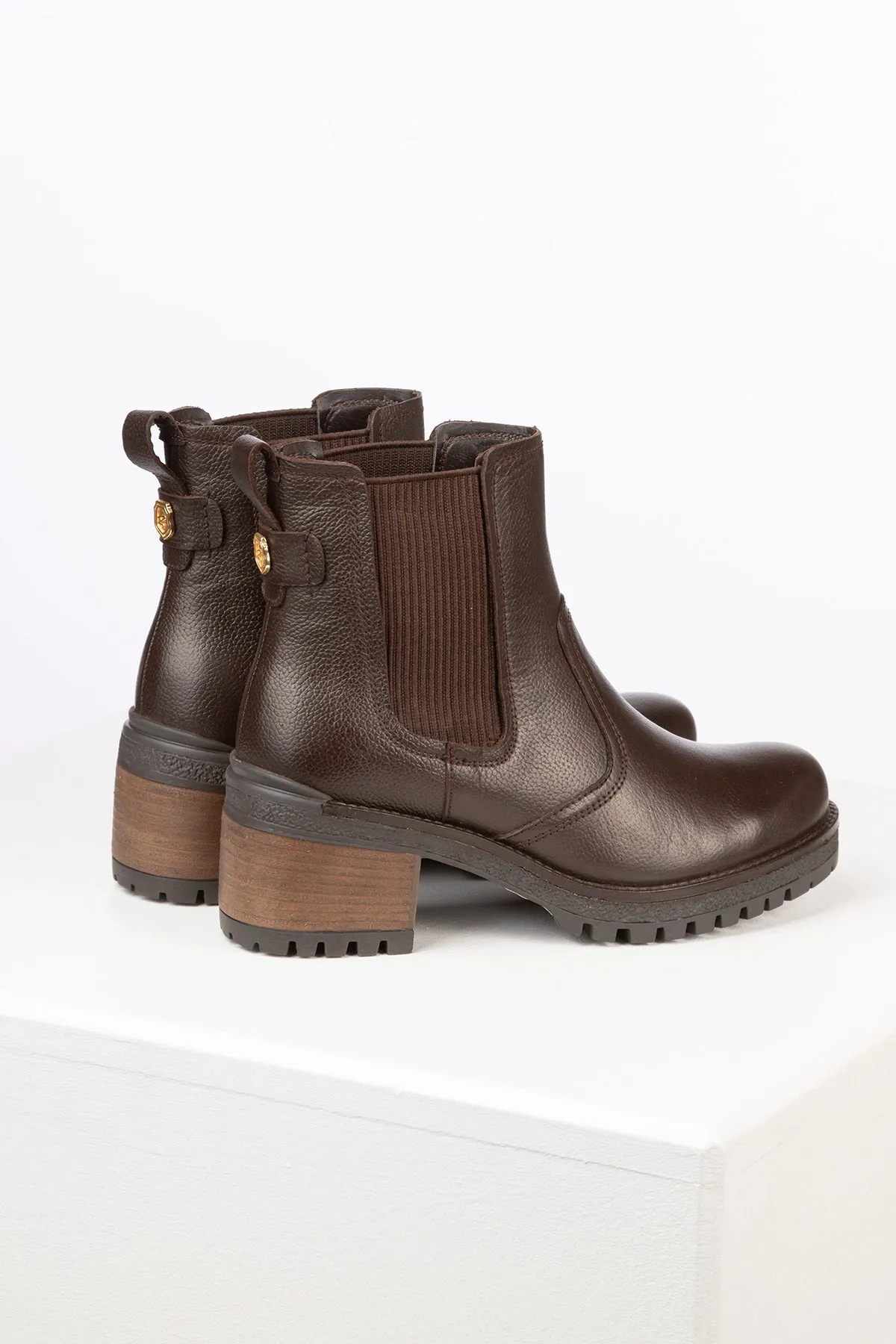 Ladies Heeled Leather Chelsea Boots - Welburn