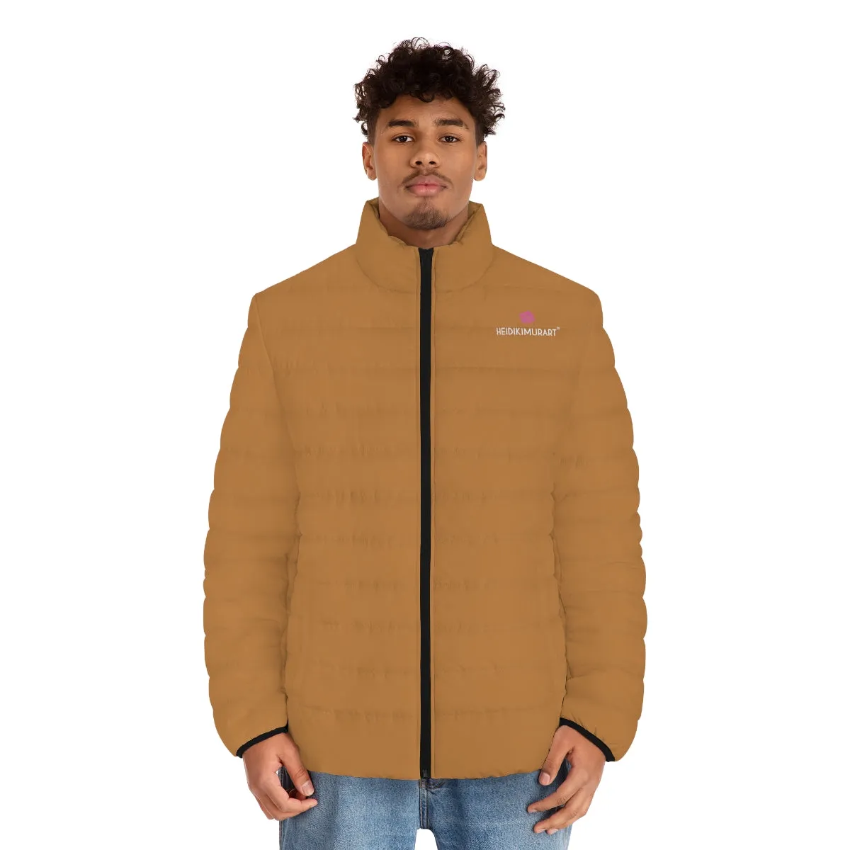 Light Brown Color Men's Jacket, Best Men's Puffer Jacket