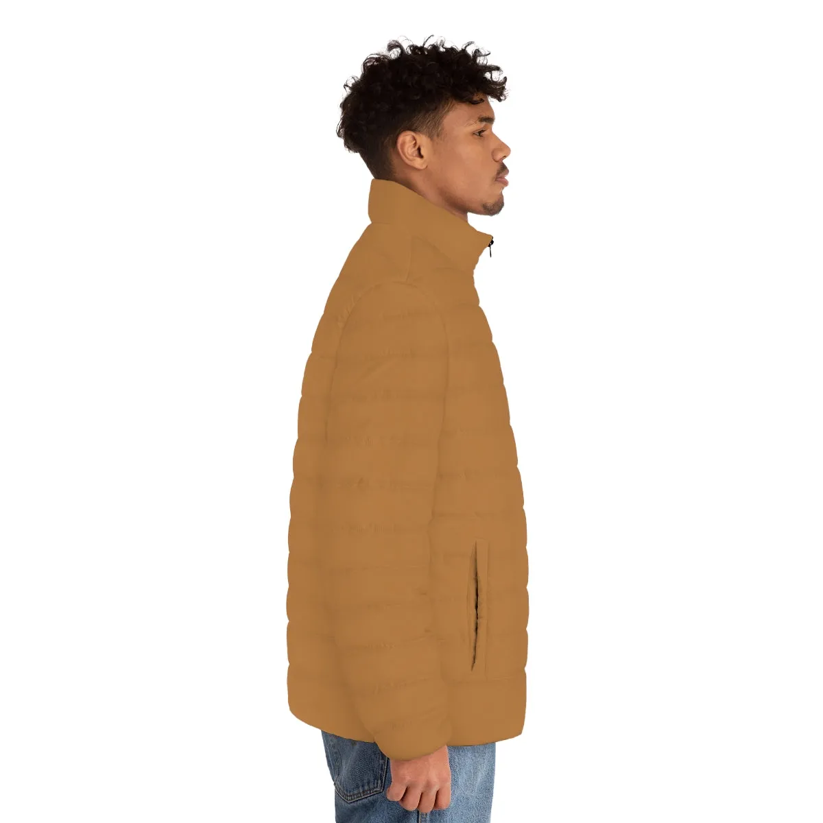 Light Brown Color Men's Jacket, Best Men's Puffer Jacket