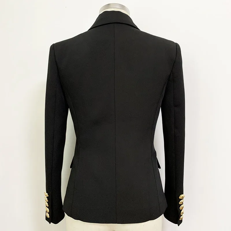 Lion Head Buckle Double Breasted Blazer