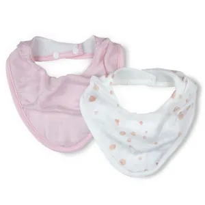 Little Linen Bamboo Muslin Bib 2 Pack- Dusty Pink