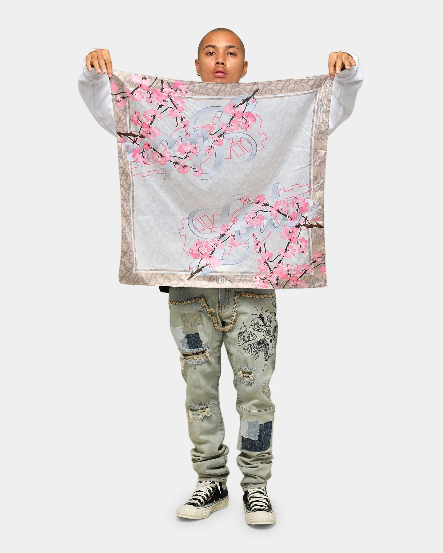 Loiter NYC Blossom Scarf Stone/Pink