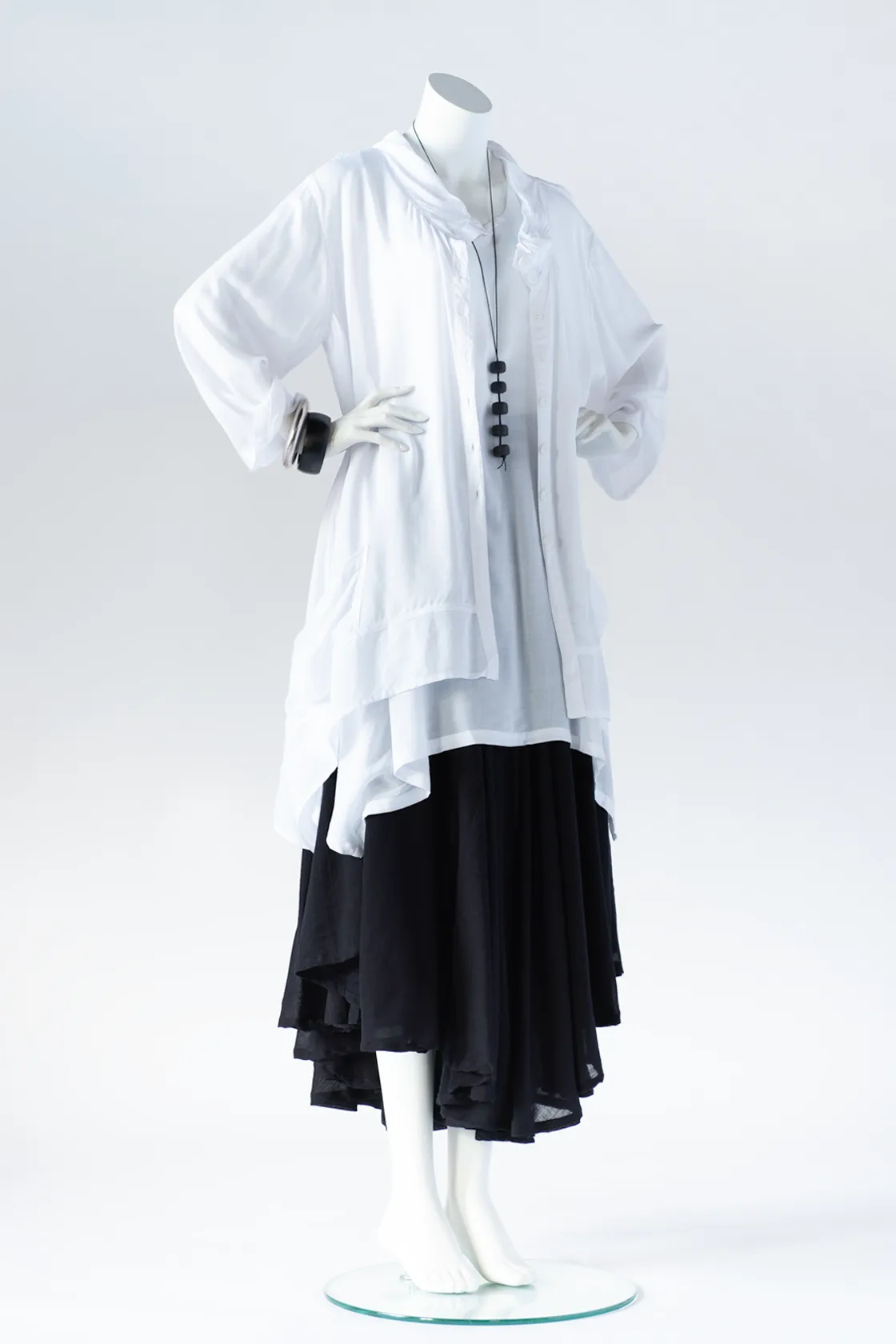 Long Ginko Jacket in White Delphi