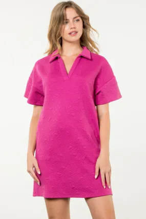 Magenta Textured Knit Dress - FINAL SALE